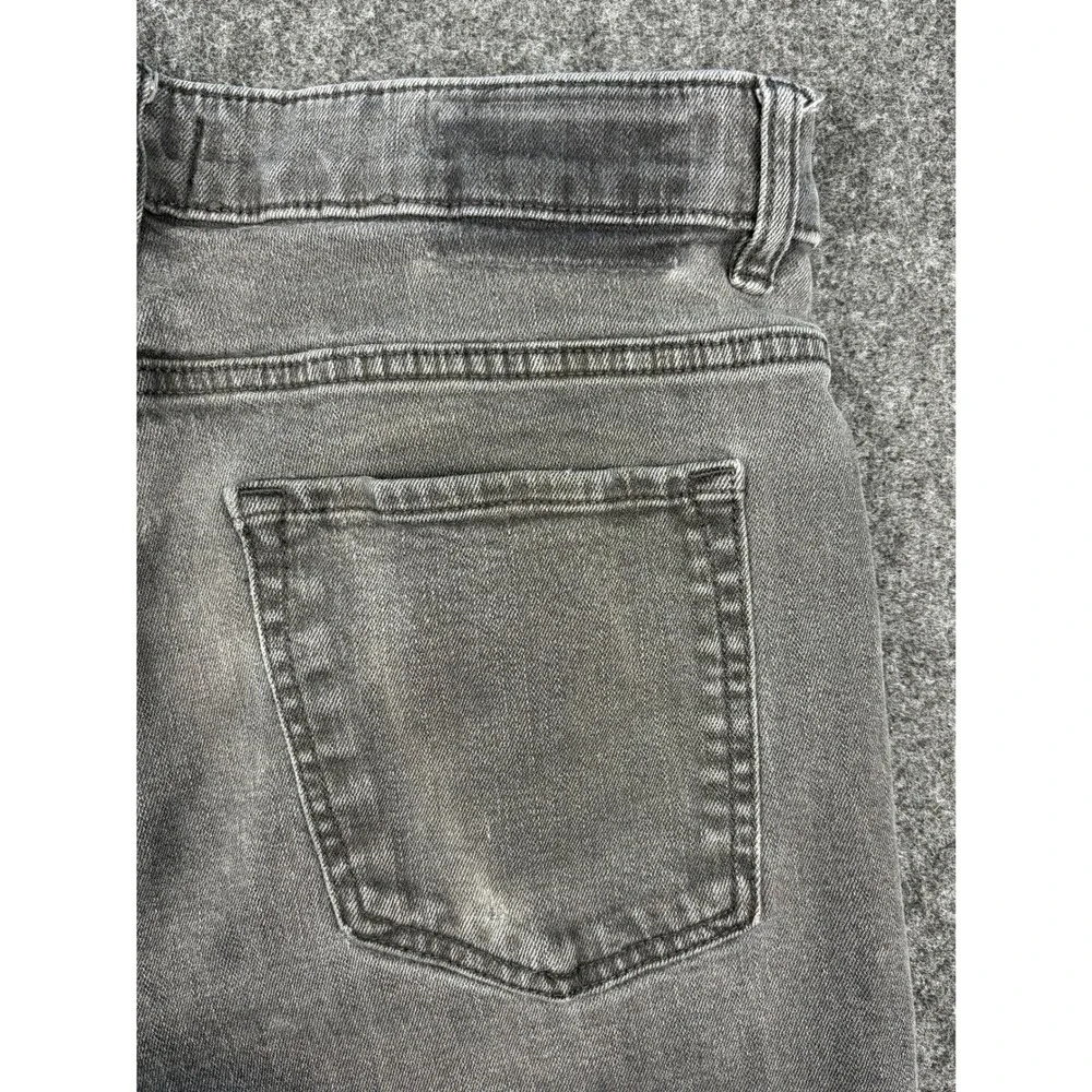 Hugo Boss Mens Slim Fit Stretch Jeans Charcoal Gray 34x32 Faded Denim